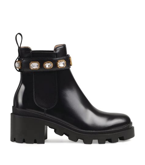 gucci embellished ankle boots|gucci thigh high boots sale.